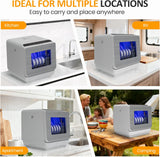 Portable Dishwasher with 152OZ Water Tank, 18" Countertop Dishwasher Machine fits up to 12" plates, 6 Preset Mode