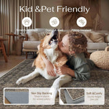 9x12 Washable Area Rug for Living Room Bedroom Vintage Brown Non Slip Carpet Traditional Retro Soft 
