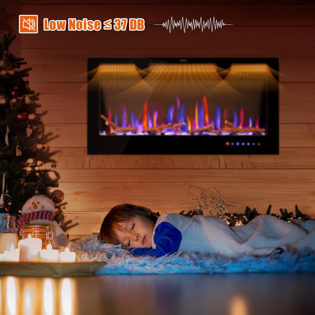 36" Electric Fireplace Inserts - Recessed Fire Place and Wall Fireplace Heater