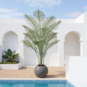 7FT Artificial Palm Tree Multileaf Tall Faux Plants Indoor & Outdoor