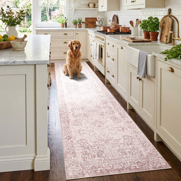 2x10 Pink Vintage Runner Rug s Kitchen