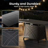 Large Propane Fire Pit Table - Outdoor Patio Firepits for Outside - Black