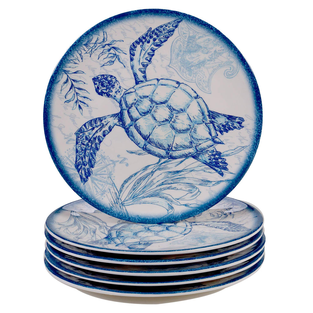 Oceanic 12 piece Melamine Dinnerware Set, Service for 4, Multi Colored
