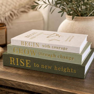 Decorative Books Decor | Elevate your Bookshelf Decor with Coffee Table Books (Fake Books Set of 3) | Faux Books for