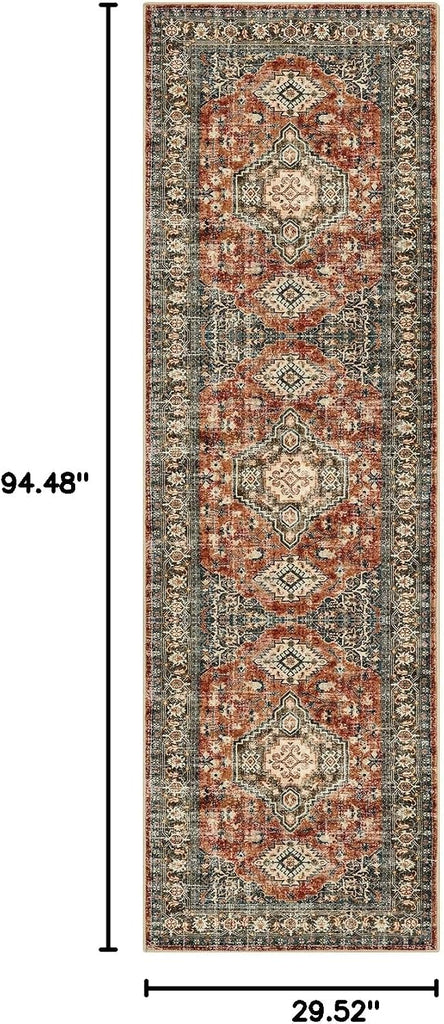 Oriental Hallway Runner Rug Non Slip, 2.5x8 Kitchen Washable Runner