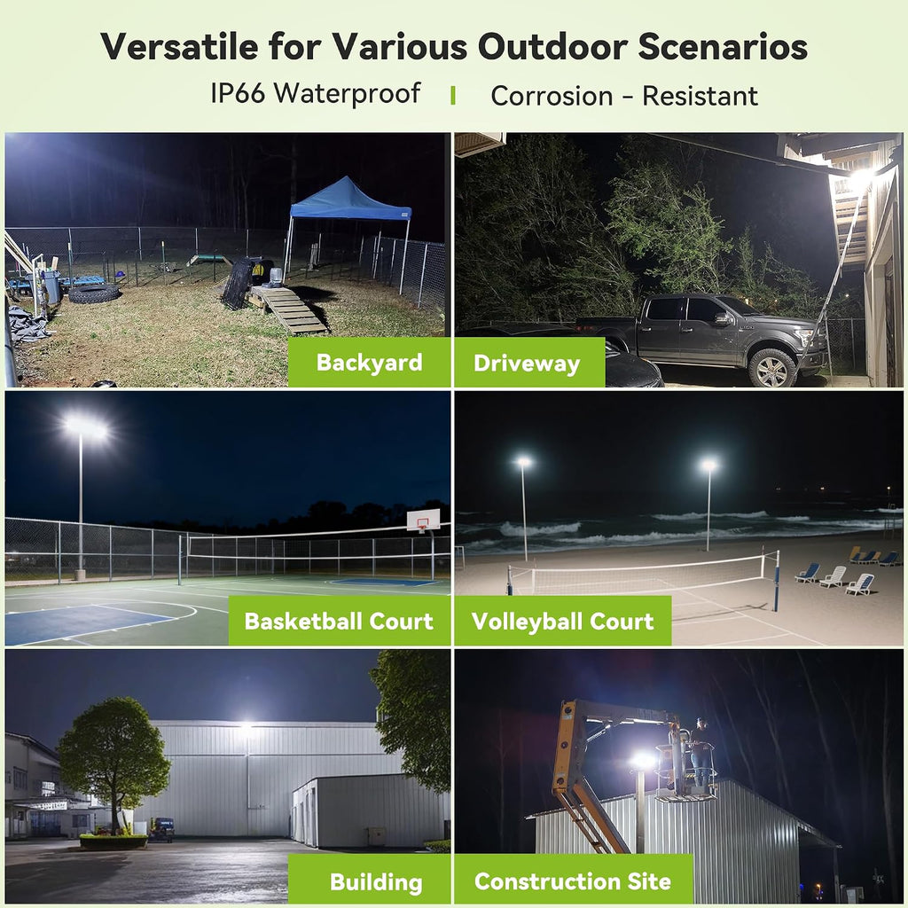 Pro 6 Series 400W 60,000LM LED Stadium Light Outdoor Flood Light, ETL Certified, 100V-277V, 5000K Daylight IP66