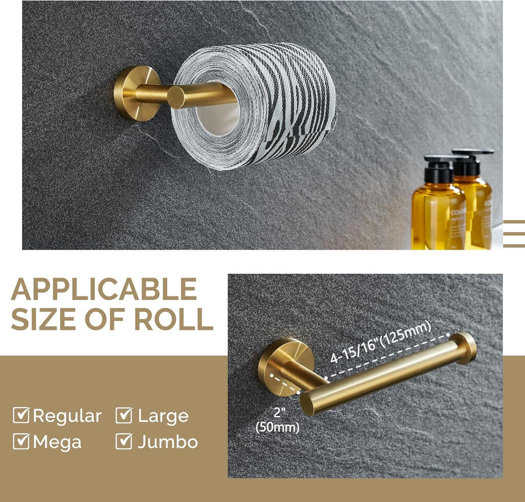 Bathroom Hardware Set Brushed Dark Gold, 4-Piece | SUS304 Stainless Steel Bathroom Fixtures Accessory Kit with Towel