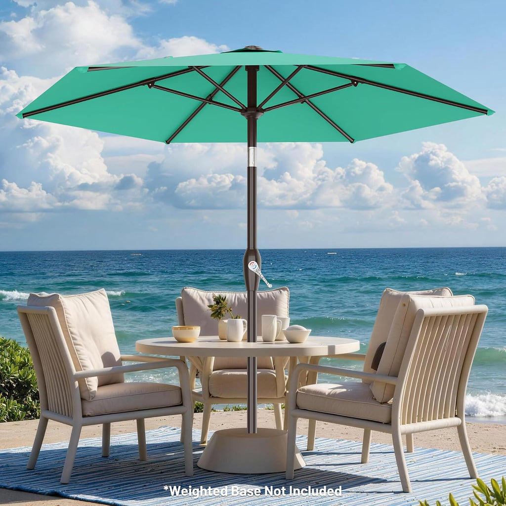 7.5FT Patio Umbrella Table Market Umbrella with 6 Sturdy Ribs
