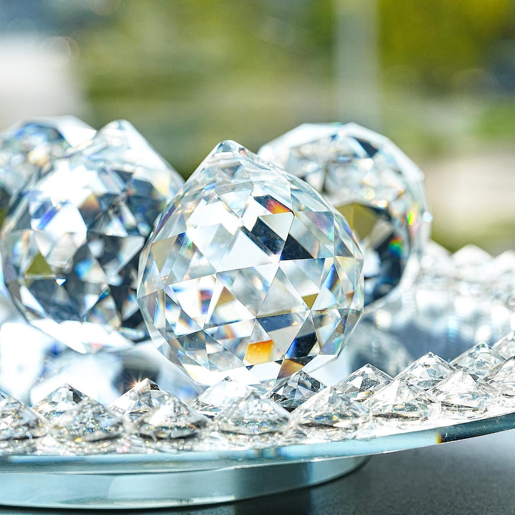50mm Clear Crystal Ball Prism Suncatchers for Window Hanging - Rainbow Maker Prisms Sun Catchers Indoor Window