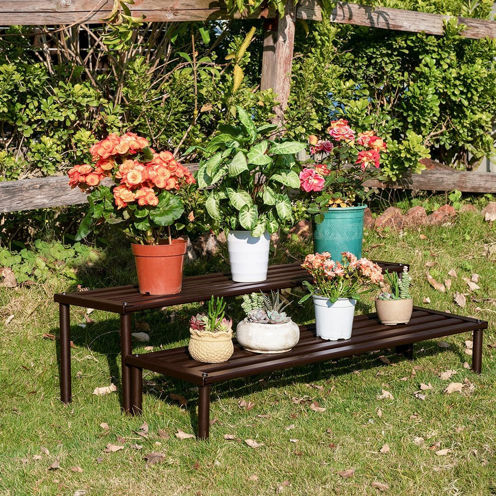 Metal Plant Stand, Rust-proof Aluminum Display Rack, Plants Display Stands Decoration Racks Garden Balcony Patio
