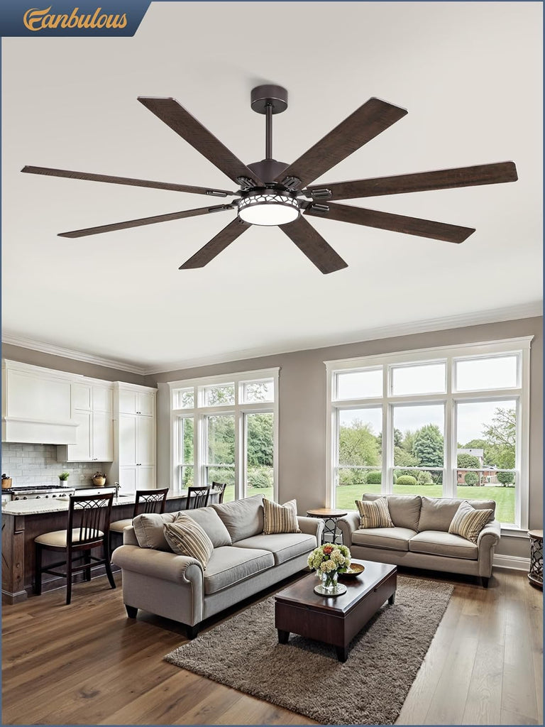 72" Ceiling Fan with LED Light and Remote - Oil Rubbed Bronze