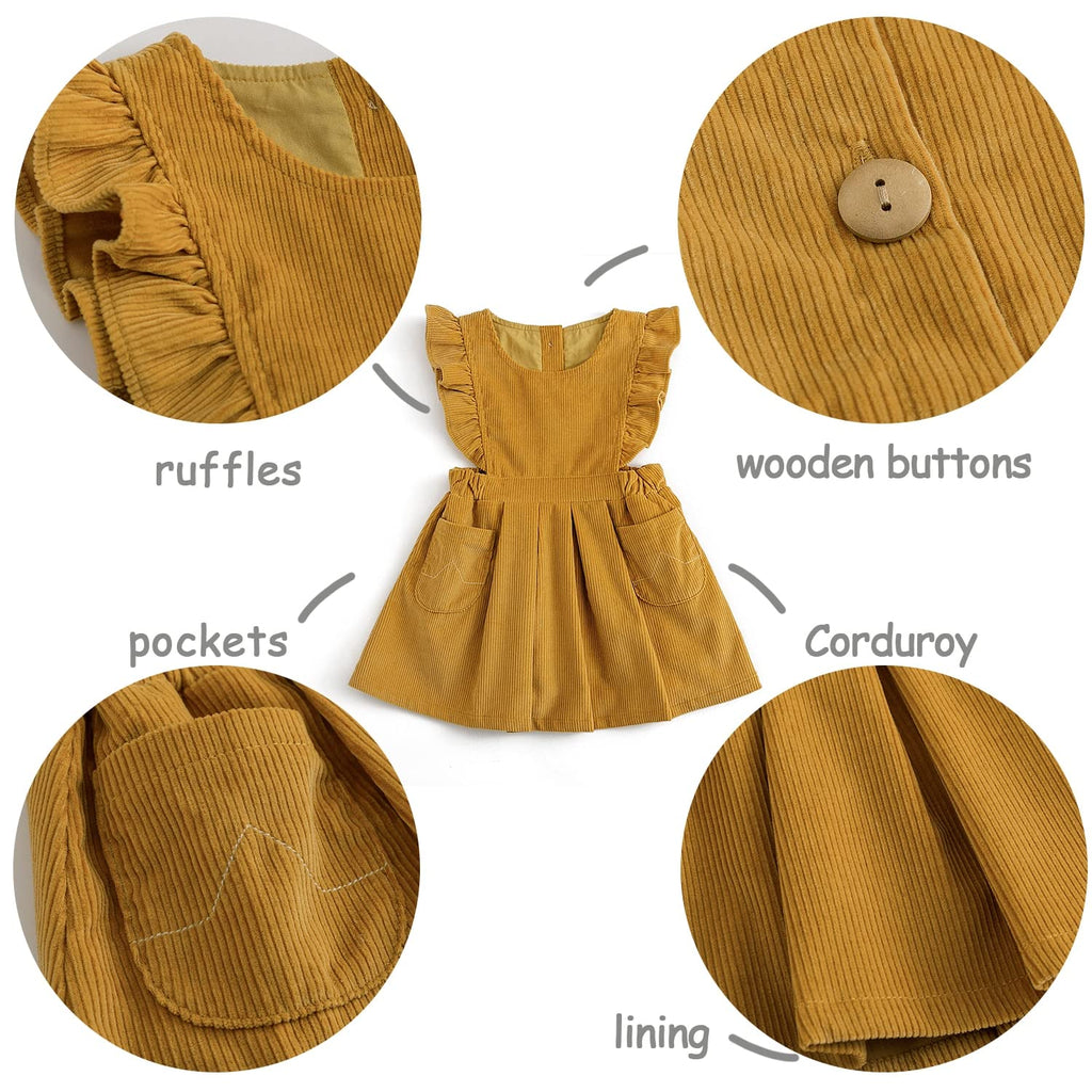 Toddler Fall Dress, Sleeveless, Yellow