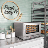 23 in. Commercial Countertop Convection Oven for Half-Size Pans with 4 Racks 1600W of Power in Stainless-Steel, ETL
