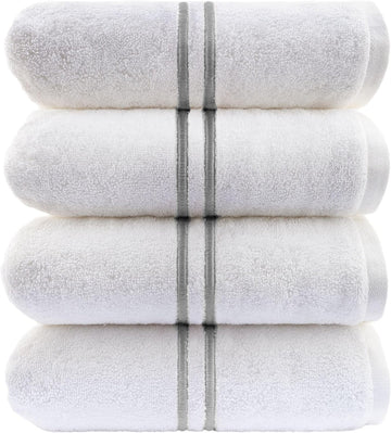Loft Baratta Egyptian Cotton Turkish Bath Towels, Soft & Absorbent, Ideal Quick Dry Large Bathroom Towel Set for