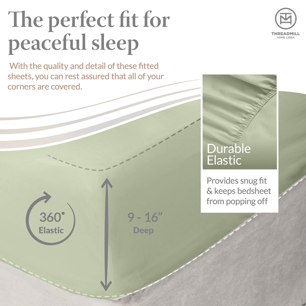 5-Star Hotel 500 Thread Count Best Bed Sheets, 100% Cotton Sheets Set for Queen Size Bed, Smoother Than Egyptian
