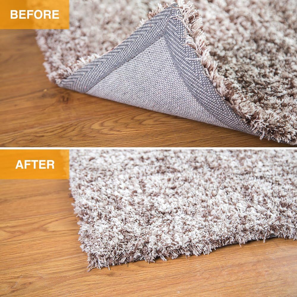 Vacuum Tech Rug Pad Gripper for Hardwood Floors No Damage Tape - Set of 8