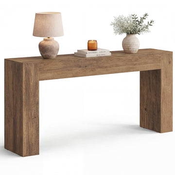 63 Inches Entryway Table, Thick Tabletop Console Table, Farmhouse