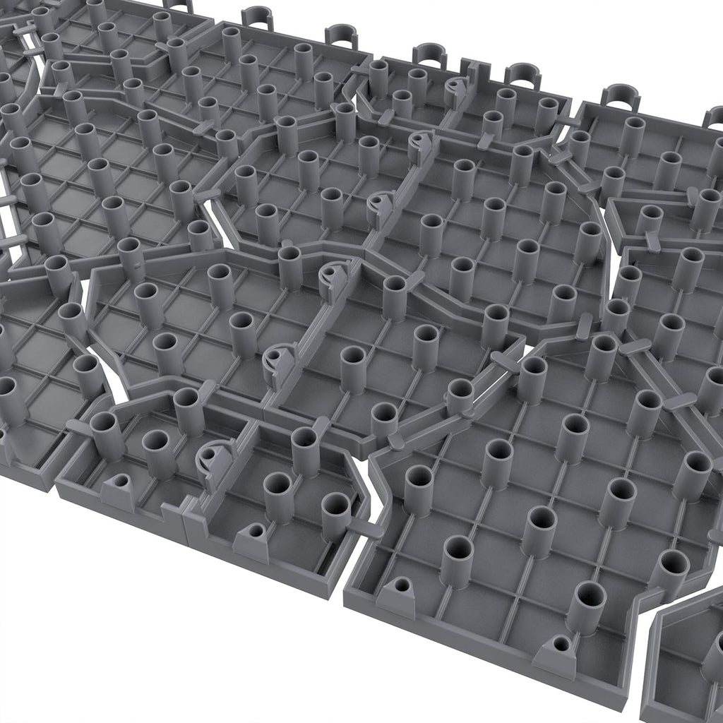 6-Pack Polypropylene Interlocking Patio Deck Tiles - Weather-Resistant Outdoor Flooring for Balcony, Porch, and Garage