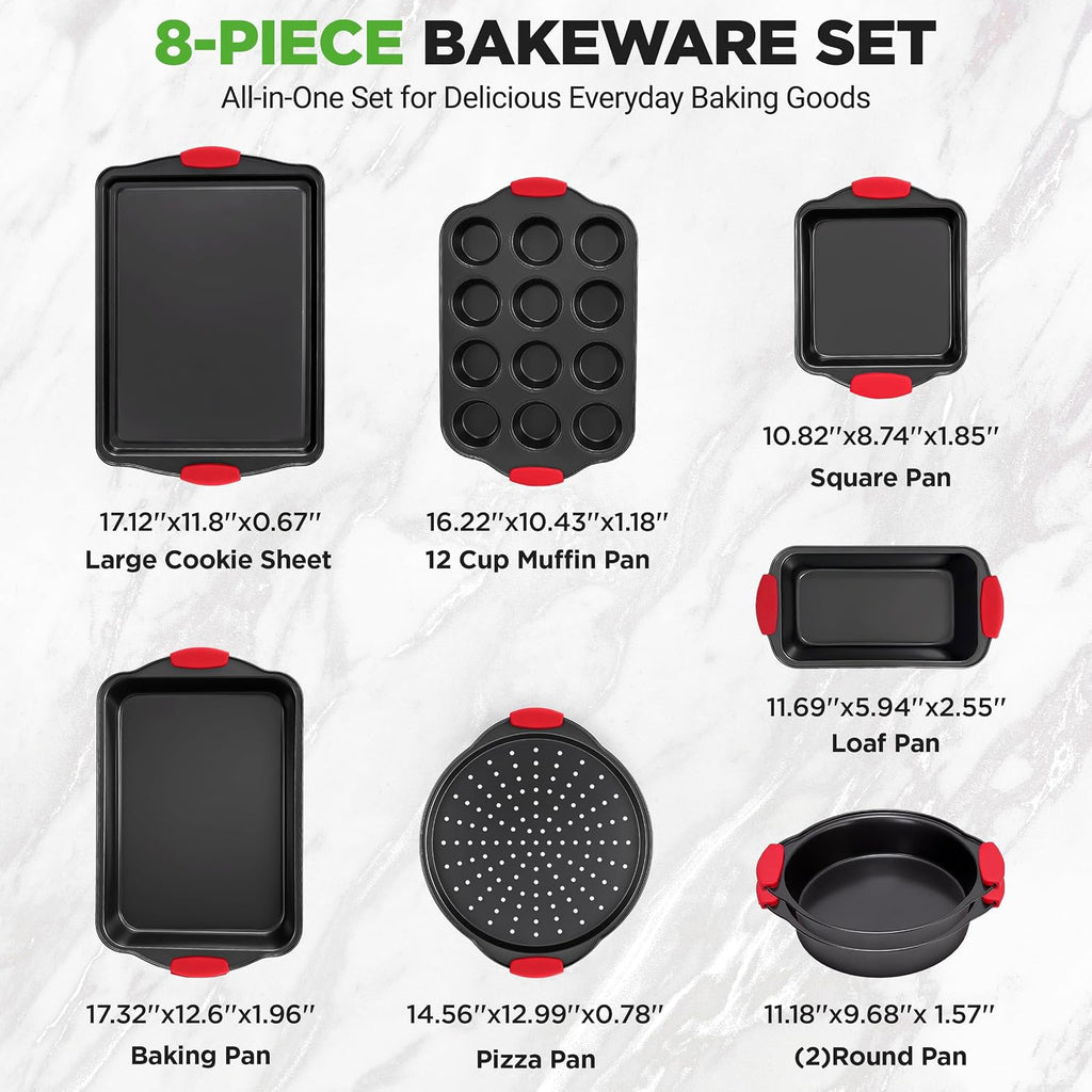 Non-Stick Kitchen Oven Pans-Deluxe & Stylish Nonstick Gray Coating Inside Outside, Commercial Grade Restaurant