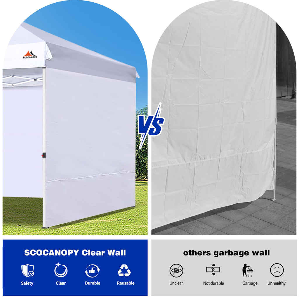SideWall for 10x10 Canopy Frame, 3 Pack SunWall Only, Light Grey