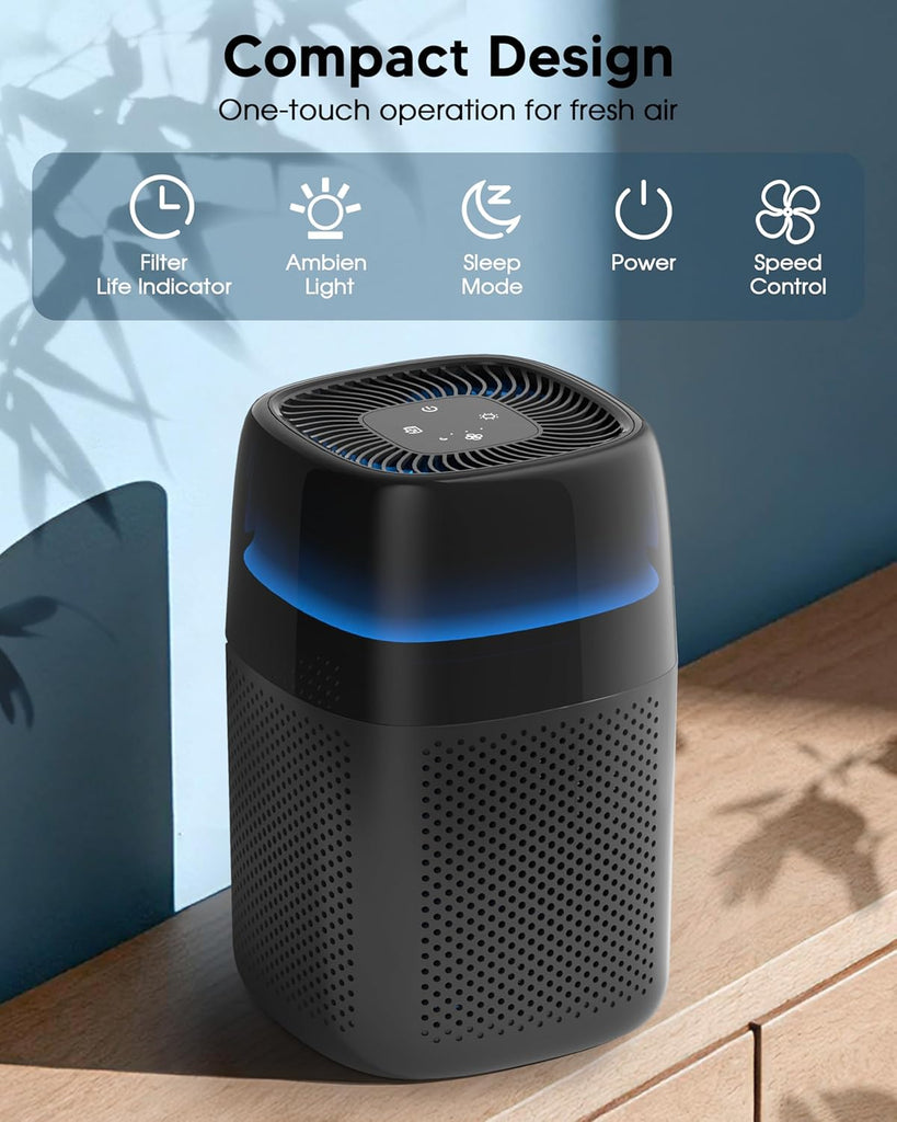 ZQA-5000A Air Purifiers for Home Bedroom to 1600 Ft², H14 True HEPA Room Air Purifiers for Bedroom W