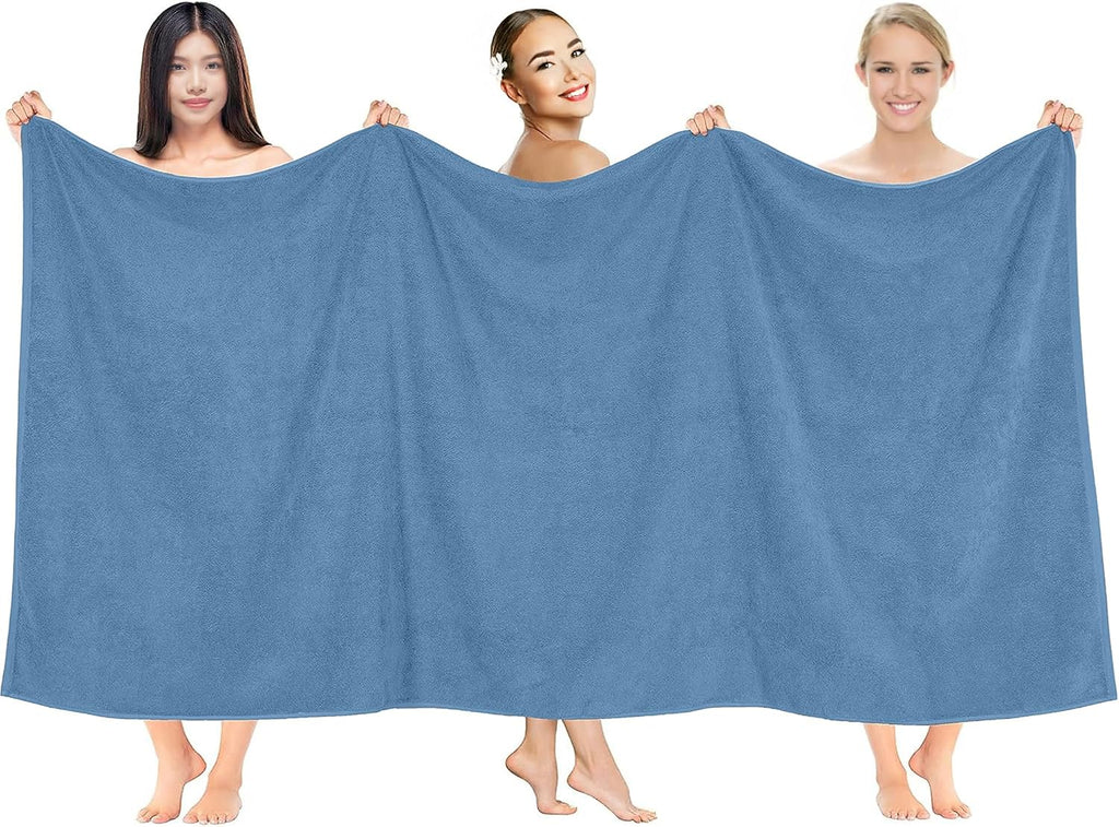 Pack of 1 Jumbo Bath Sheet 40 x 80 Inches 100% Cotton Oversized Bath Towel , Extra Large & Lightweight, Soft &