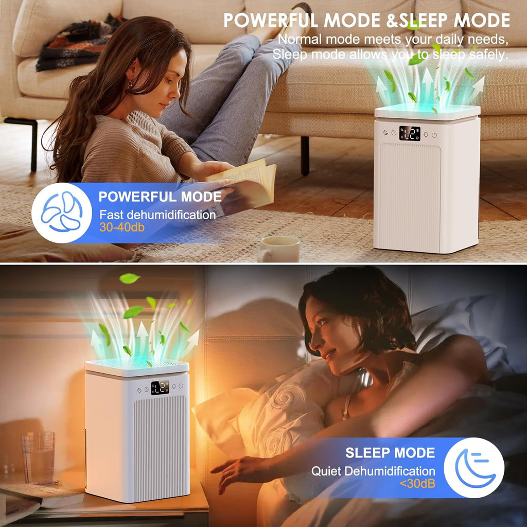 Dehumidifier,75 OZ Water Tank, Quiet Dehumidifiers for Home,Basement, Bedroom,Bathroom, RV,Closet with Auto Shut Off
