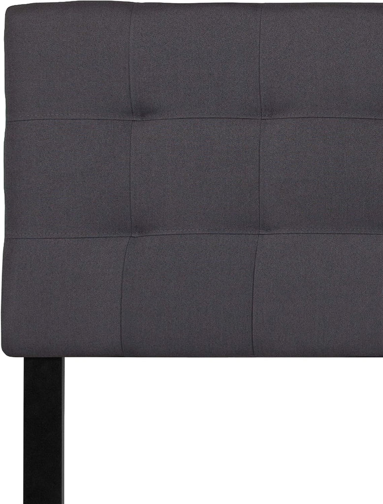 Bedford Tufted Upholstered King Headboard in Dark Gray Fabric