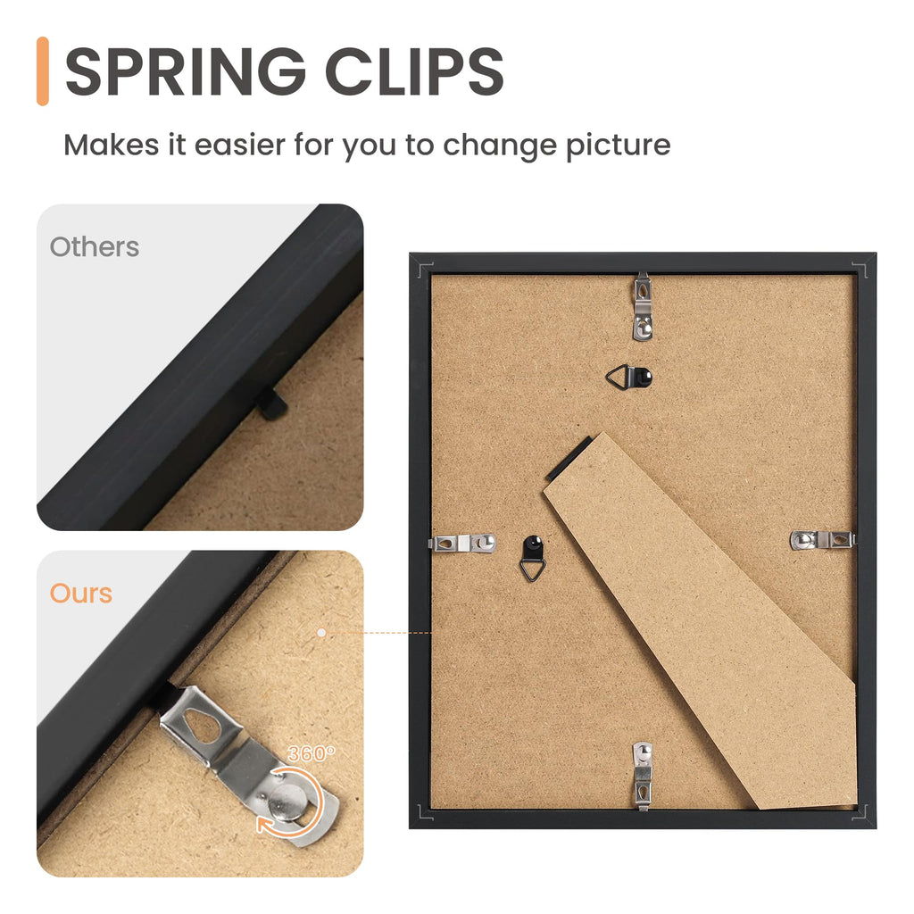 Picture Frames Set of 10, Including 8x10, 5x7, 4x6 Black Frame