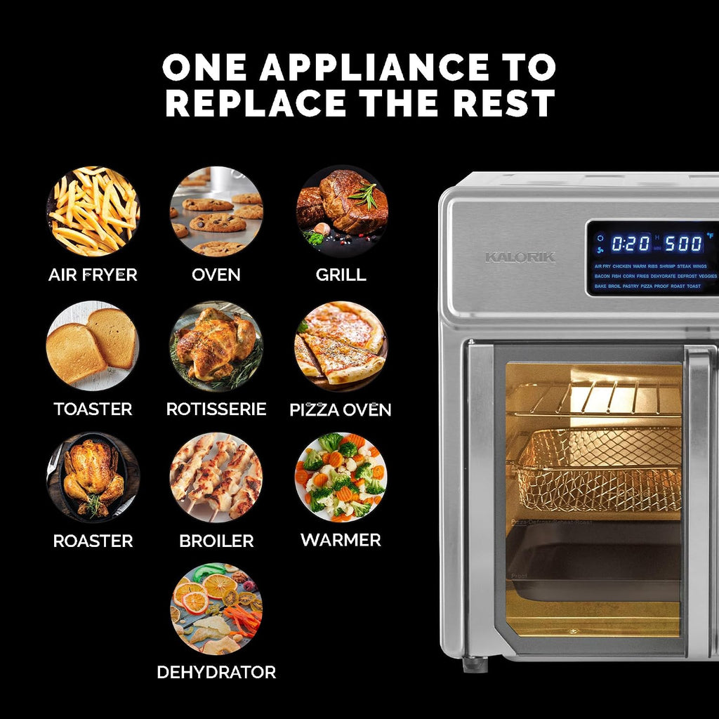 MAXX Air Fryer Oven, 26 Quart 10-in-1 Countertop Toaster Oven & Air Fryer Combo - Fry, Bake, Roast, Rotisserie, & More