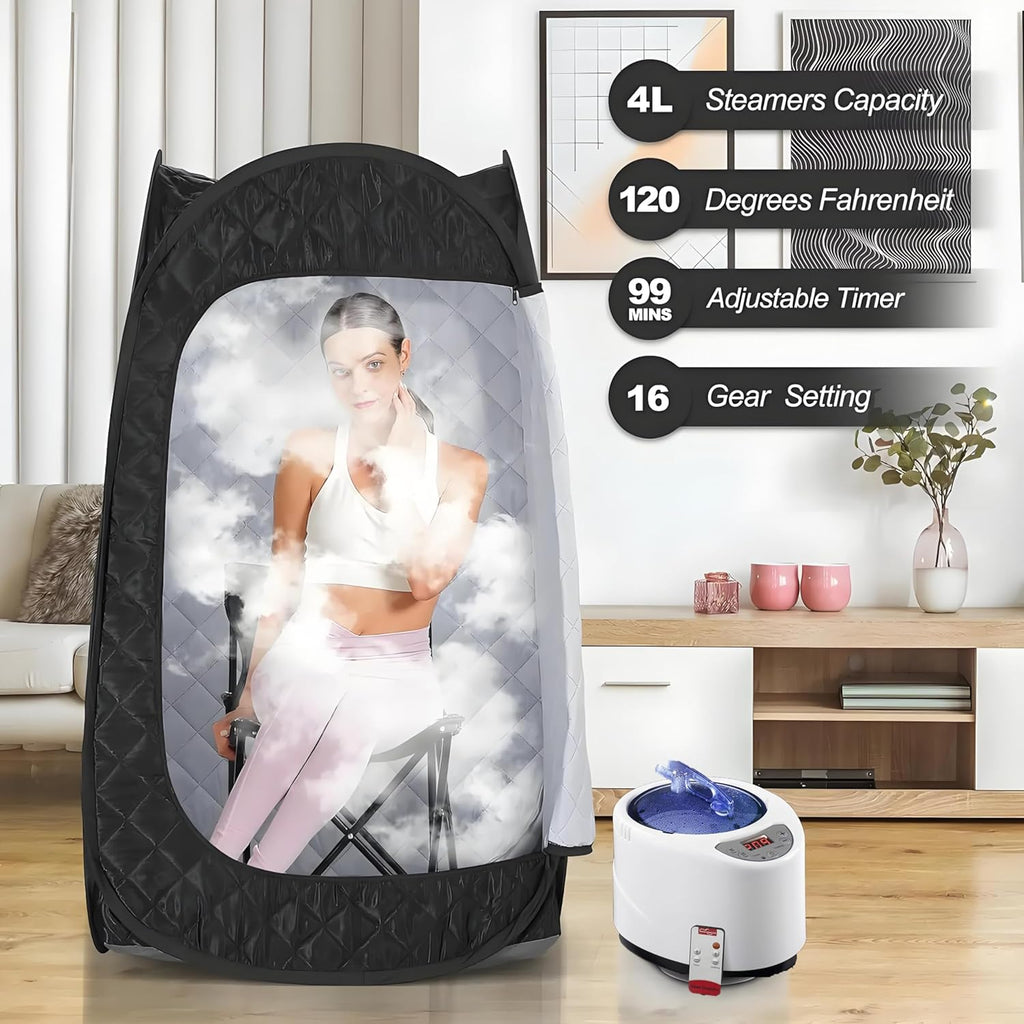 Portable Sauna Box for Relaxation, Detoxification, Steam Sauna Tent for Home with 3L Steam Generator