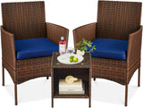 Best Choice Products 3-Piece Outdoor Wicker Conversation Bistro Set