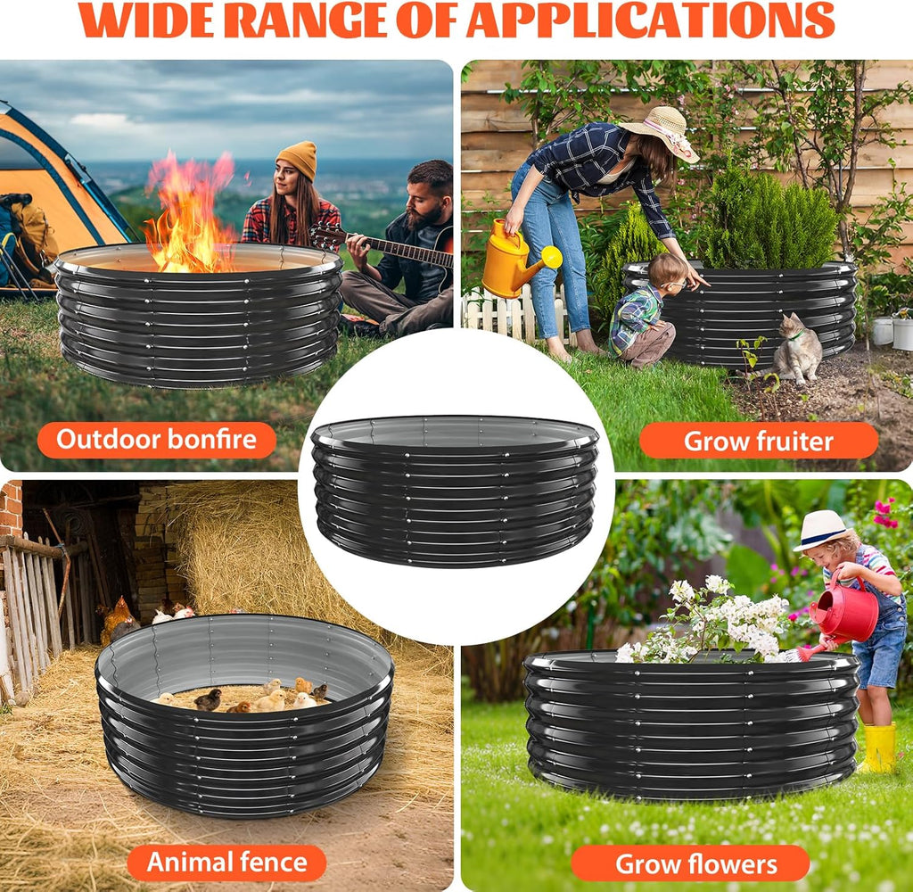 48 Inch Round Galvanized Fire Pit Ring/Fire Ring - Foldable and