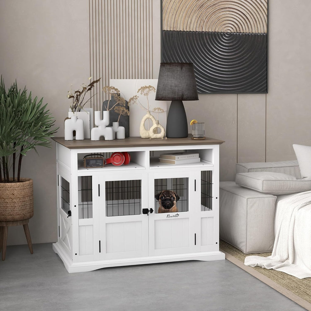 Dog Crate Furniture Side End Table with Storage