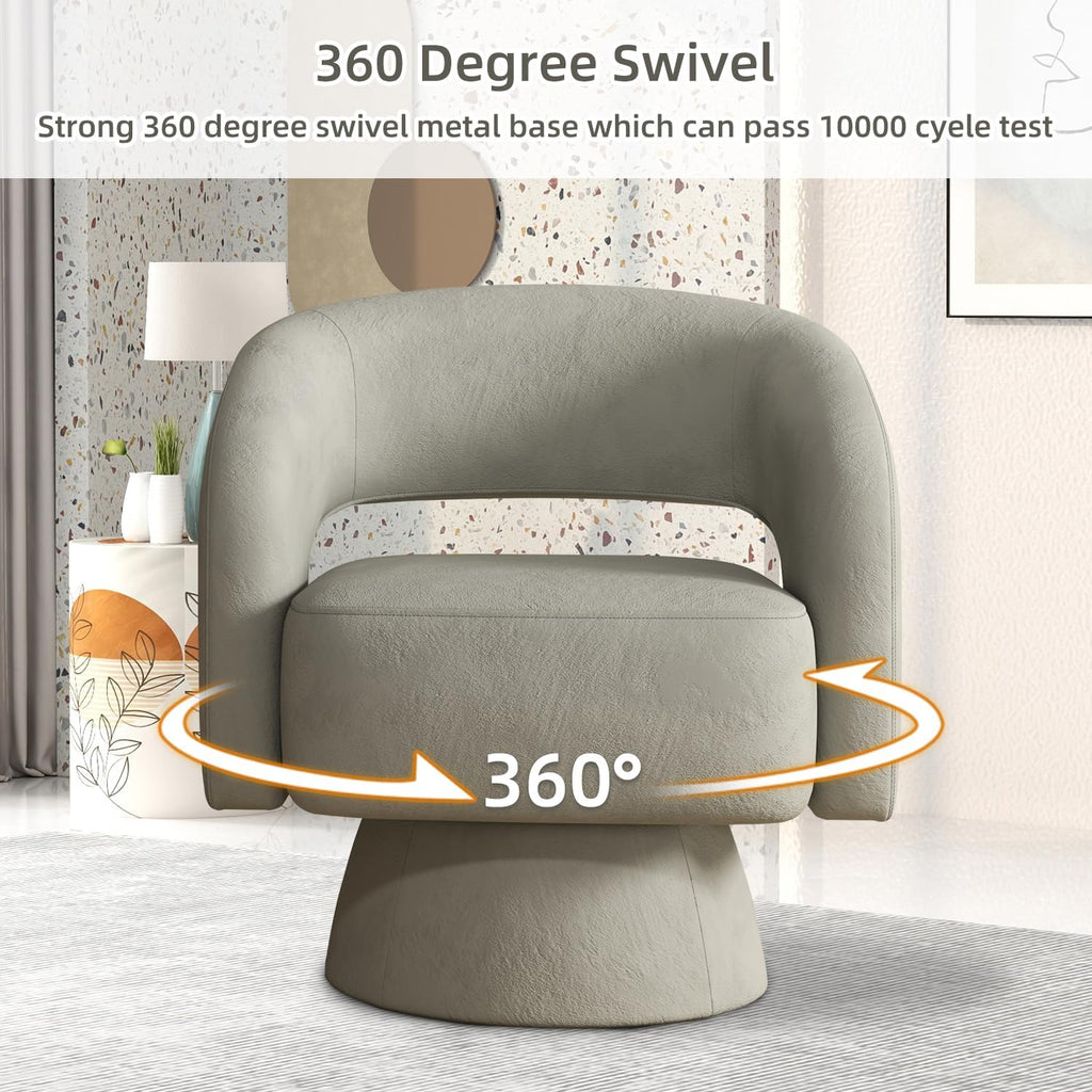 Swivel Barrel Chair Set of 2, Swivel Accent Chair with Thickened Soft Cushion, Modern Chair with Velvet, Comfy Round