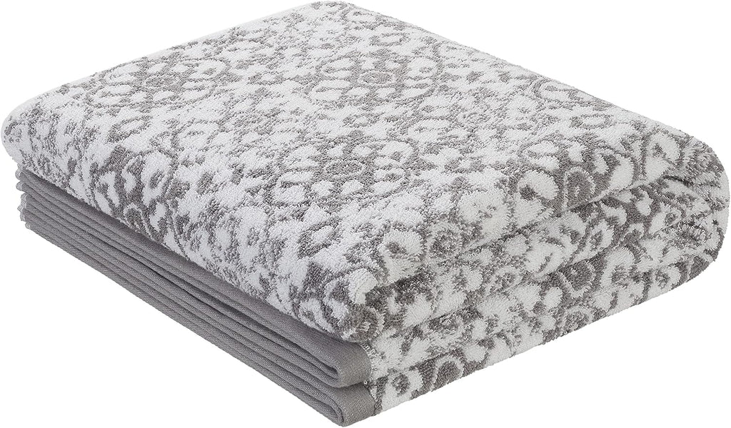 Bath Towel 4 Piece Set, Aziza, Premium Bathroom Décor, Includes 2 Hand Towels and 2 Shower Towels, 100% Cotton &