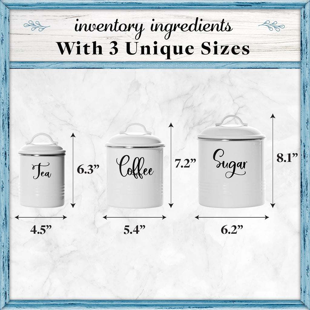 Food Storage Containers Set with Lids, Farmhouse Home Kitchen Decor Rustic Vintage Canisters
