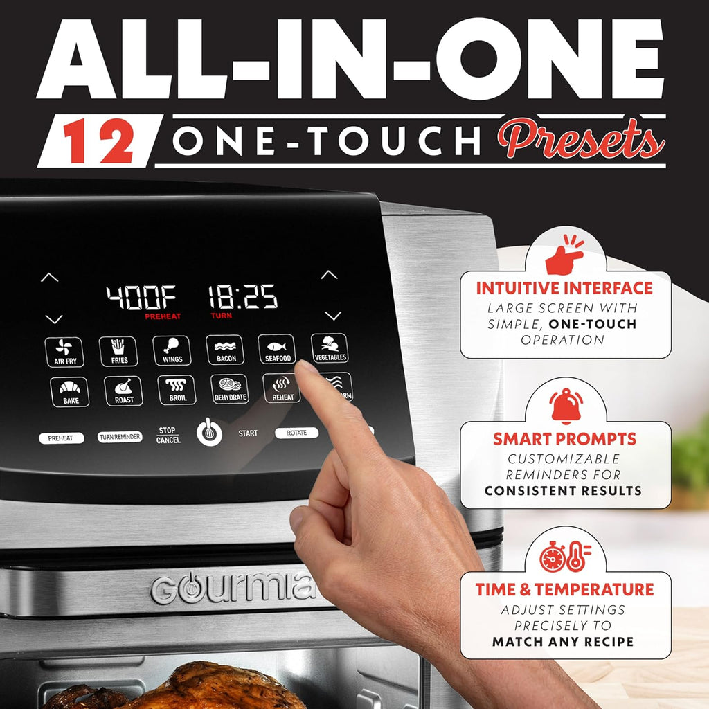 Air Fryer - 14 Qt All-in-One Rotisserie Oven with Digital Display, 12 Presets, Roast, Bake, Broil, Dehydrate