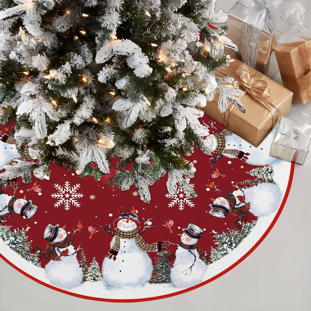 Snowman Christmas Tree Skirt 48 Inches