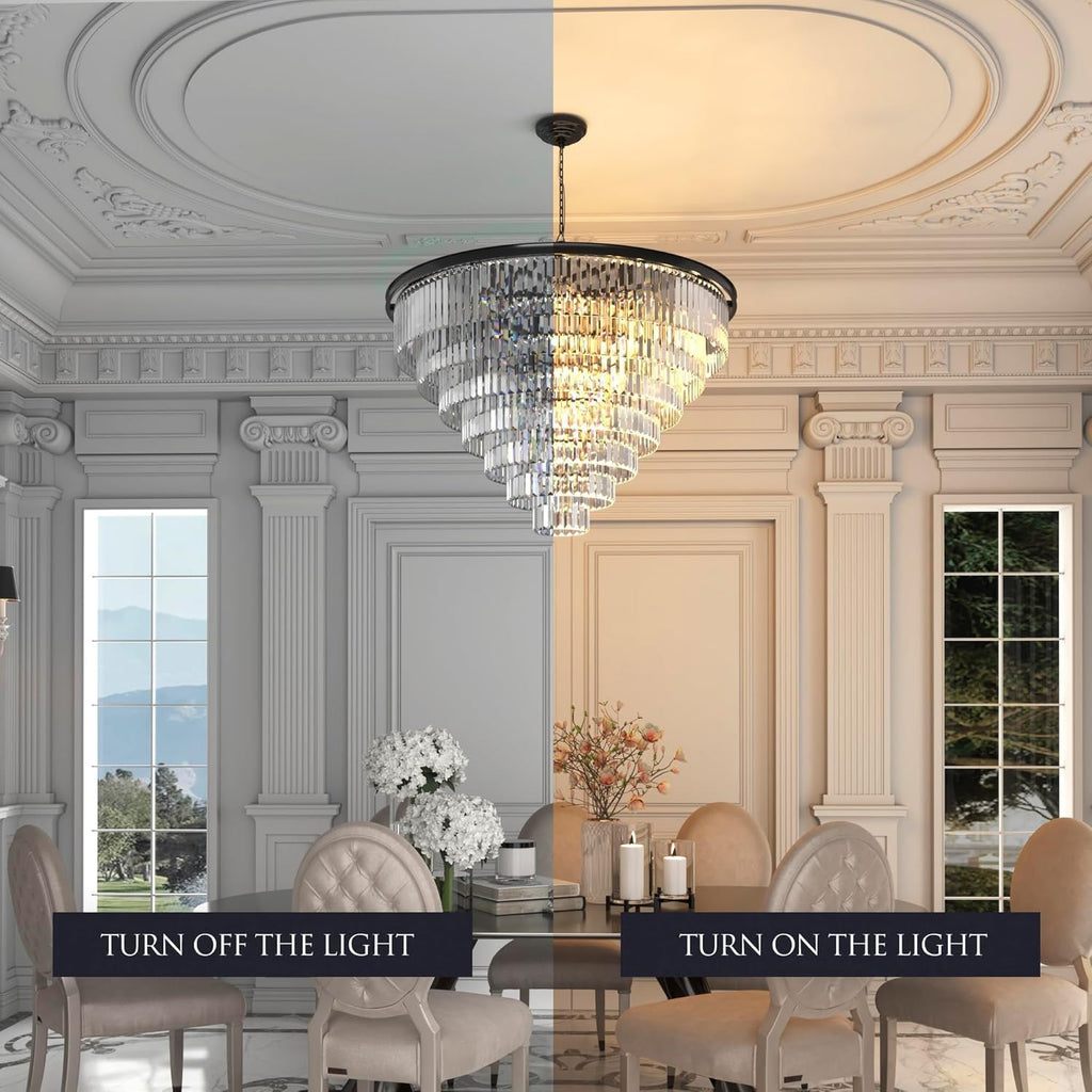 Inspired Odeon Style 24-Light Empress Crystal 7-Tier Chandelier W39.4"