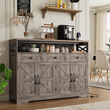 51" Farmhouse Buffet Sideboard with Storage, Kitchen Pantry Cabinet