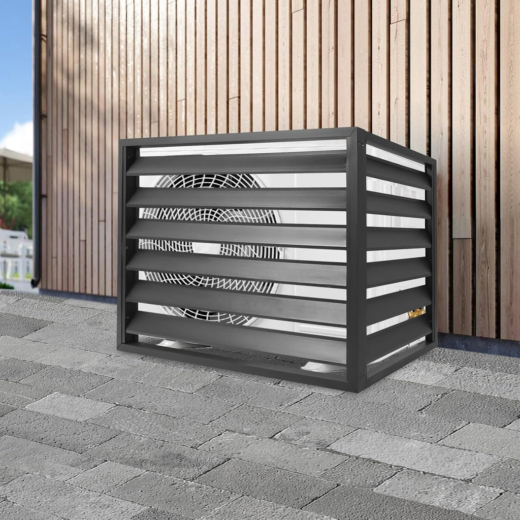 Air Conditioner Fence Screen, Aluminum Outdoor AC Cover Privacy Panel, 39.4 x 19.7 x 27.6 in Air Conditioner
