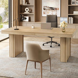 63" Executive Desk, Modern Executive Office Desk with Thickened Desktop and Heavy-Duty Legs