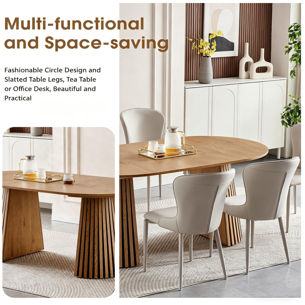 70.87" Oval Extendable Dining Table for 4-8, Kitchen Table