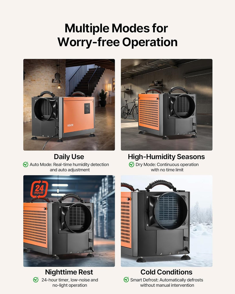 70 Pints Commercial Dehumidifier with Pump, Portable Crawl Space Dehumidifiers for Basement Storage Room Industrial