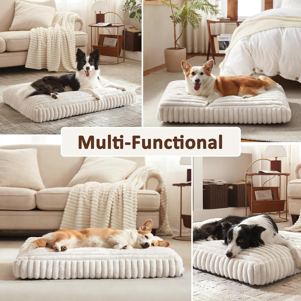 Dog Beds Large Sized Dog, Flat Pet Beds with Removable Washable Cover