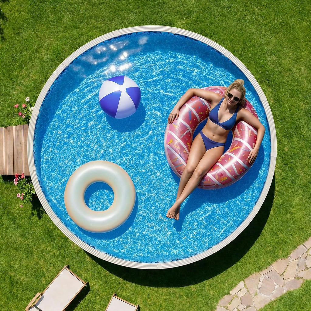 15-ft Round Above Ground Pool Liner, Overlap Pool Liners, Standard Gauge Vinyl, 48-to-54inch Wall Height, Designed