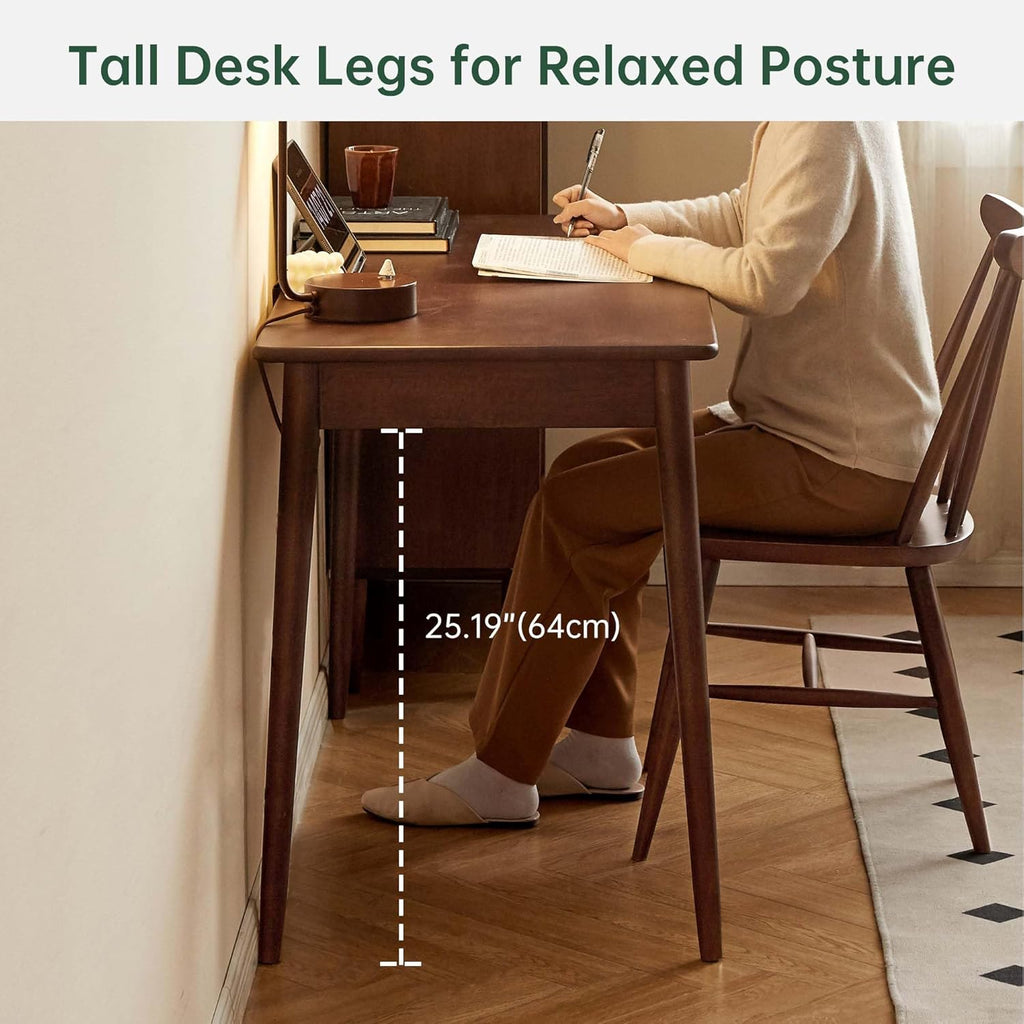 Computer Desk, Solid Wood Desk, Mid Century Modern Home Office