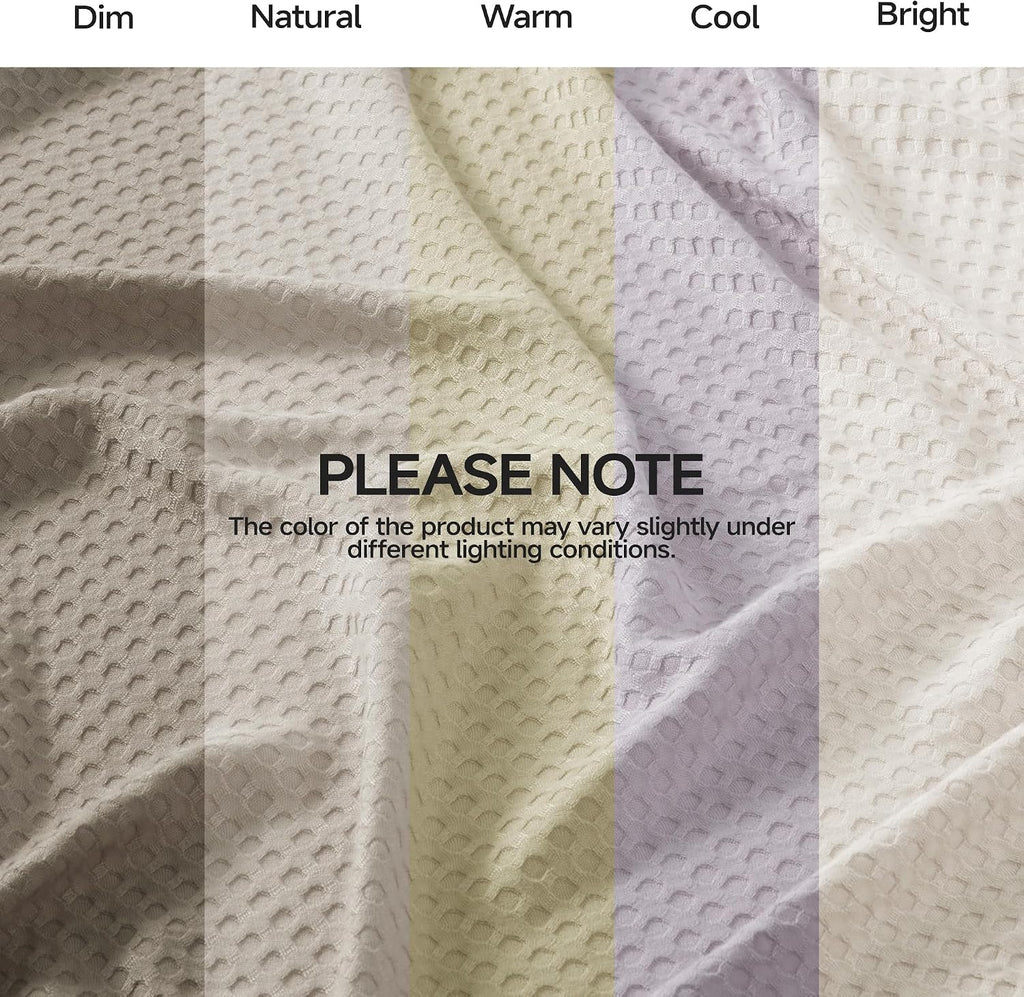 Waffle Cooling Throw Blanket, Lightweight Breathable Summer Blanket for Hot Sleepers and Night Sweat, Khaki