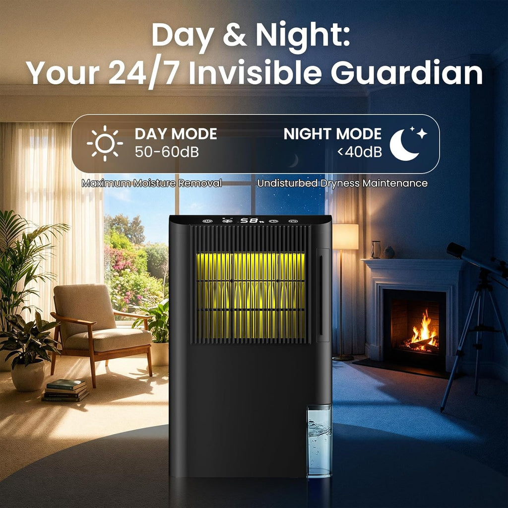Dehumidifier, Dehumidifier for Basement with Drain Hose/Humidity Display/85 OZ Water Tank/Auto Shut Off/Washable
